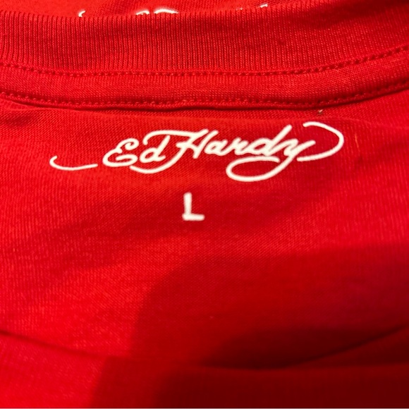 Ed Hardy Red Tiger Signature Logo Front & Back Crop T Tee Shirt NWT choose size - Picture 11 of 15